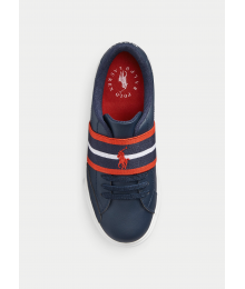 Polo Ralph Lauren Navy/Red Leather Slip On Sneaker 